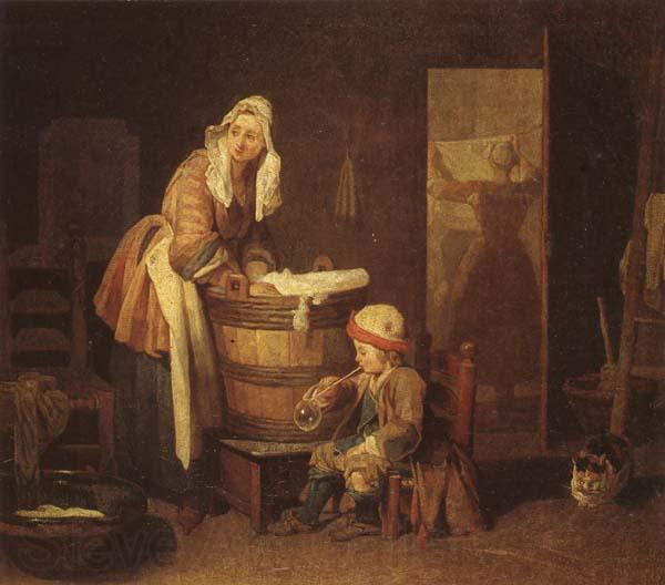 jean-Baptiste-Simeon Chardin The Washerwoman Norge oil painting art